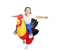 90-130cm Inflatable Christmas Rooster Halloween Costume Blow Up Suit Battery Power Cosplay Costume Christmas Party Babies size 90-130