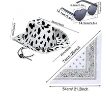 Cowboy Hats Western Cowgirl Hat Bandanna Glasses Unisex Cowboy Hat Halloween Costume Cosplay Dress