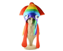 Cute Rainbow Squid Hat Funny Creative Octopus Headdress Halloween Party Hat