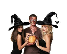 Hallowmas Halloween Pleated Witch Hat Party Witch Hat Black Witch Hat(1pcs, Black)