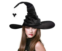Hallowmas Halloween Pleated Witch Hat Party Witch Hat Black Witch Hat(1pcs, Black)