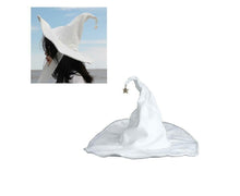 Lace-up Strap Witch Hat Women Adult Halloween White Wizard Hat Party Headgear