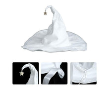 Lace-up Strap Witch Hat Women Adult Halloween White Wizard Hat Party Headgear