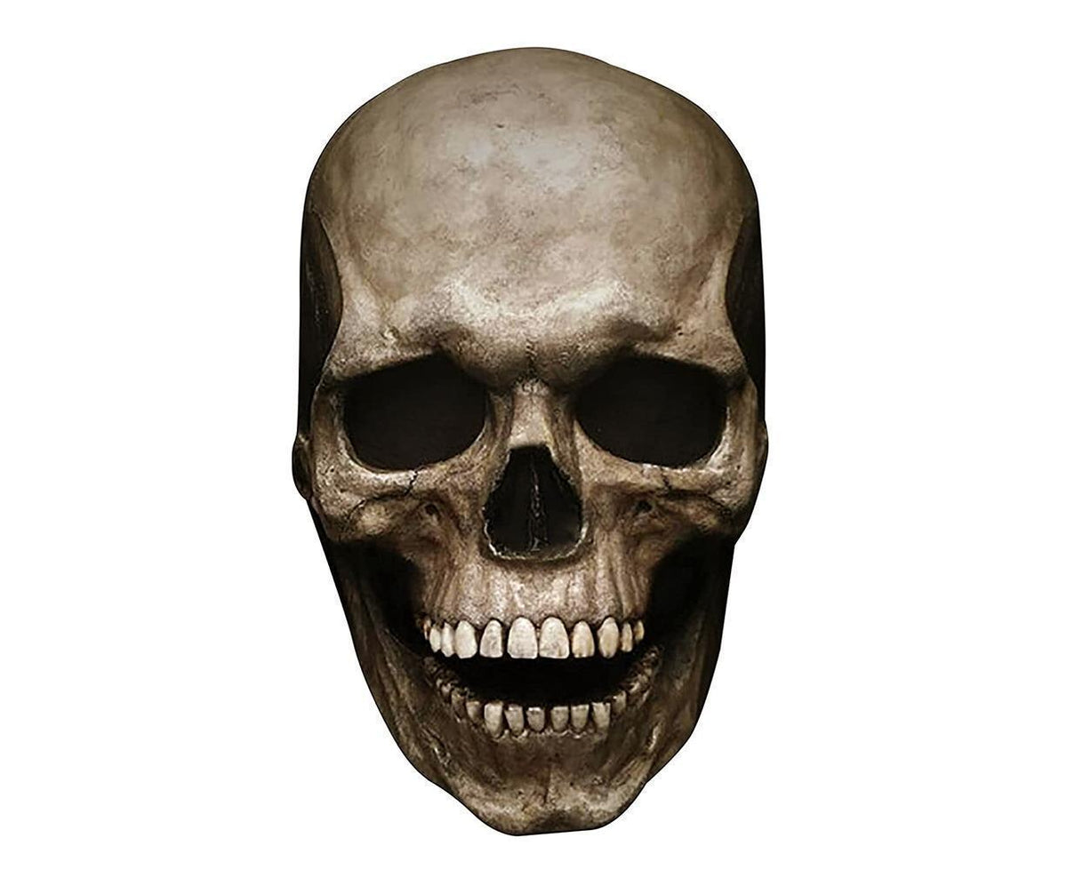 Unisex Creepy Halloween Skull Mask with Moving Jaw Entire Head Full Head Latex Helmet - Dark
