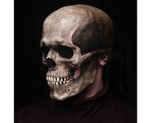Unisex Creepy Halloween Skull Mask with Moving Jaw Entire Head Full Head Latex Helmet - Dark