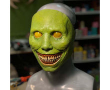 Unisex Halloween Horror Mask Smile Face and White Eyes Demon Mask COS Exorcist Creepy - Green