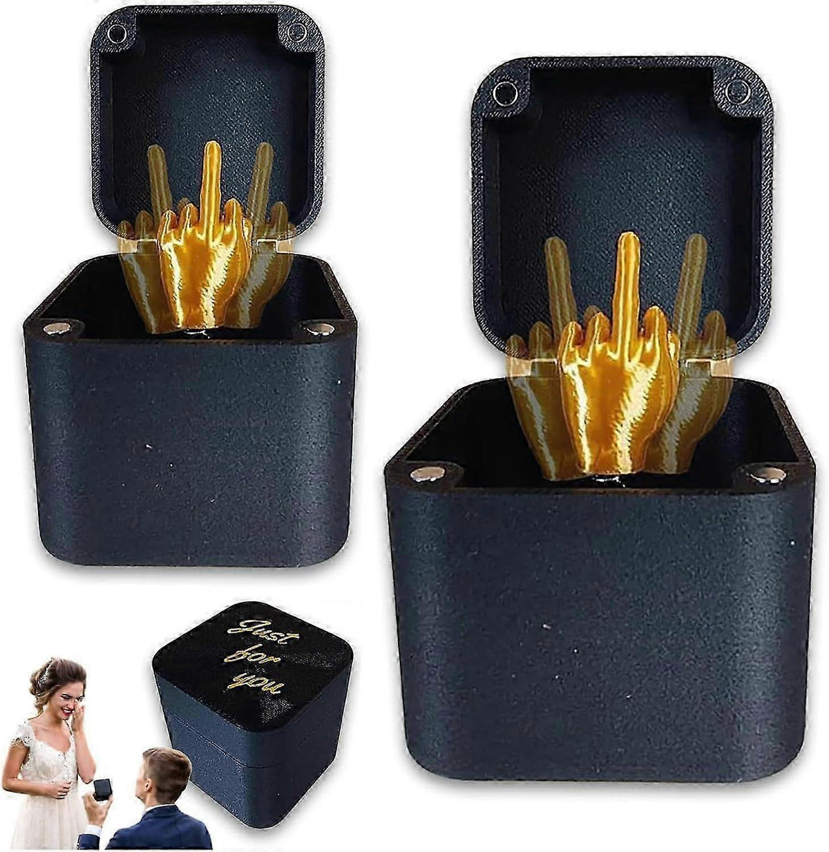 Middle Finger Surprise Gift Box, Funny Pop Up Surprise Gift Box, Christmas Halloween Novelty Fun Prank Gift for Office Desk Decor Home Dcor - JA