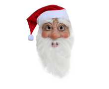 Halloween Creative Santa Claus Shape Christmas Cosplay Costume Decor Face Cover-C
