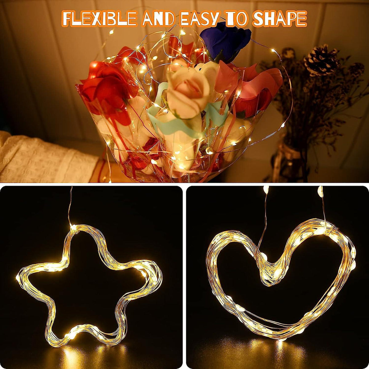 2M 20 LED String Lights, IP65 Waterproof, Halloween & Christmas Decor