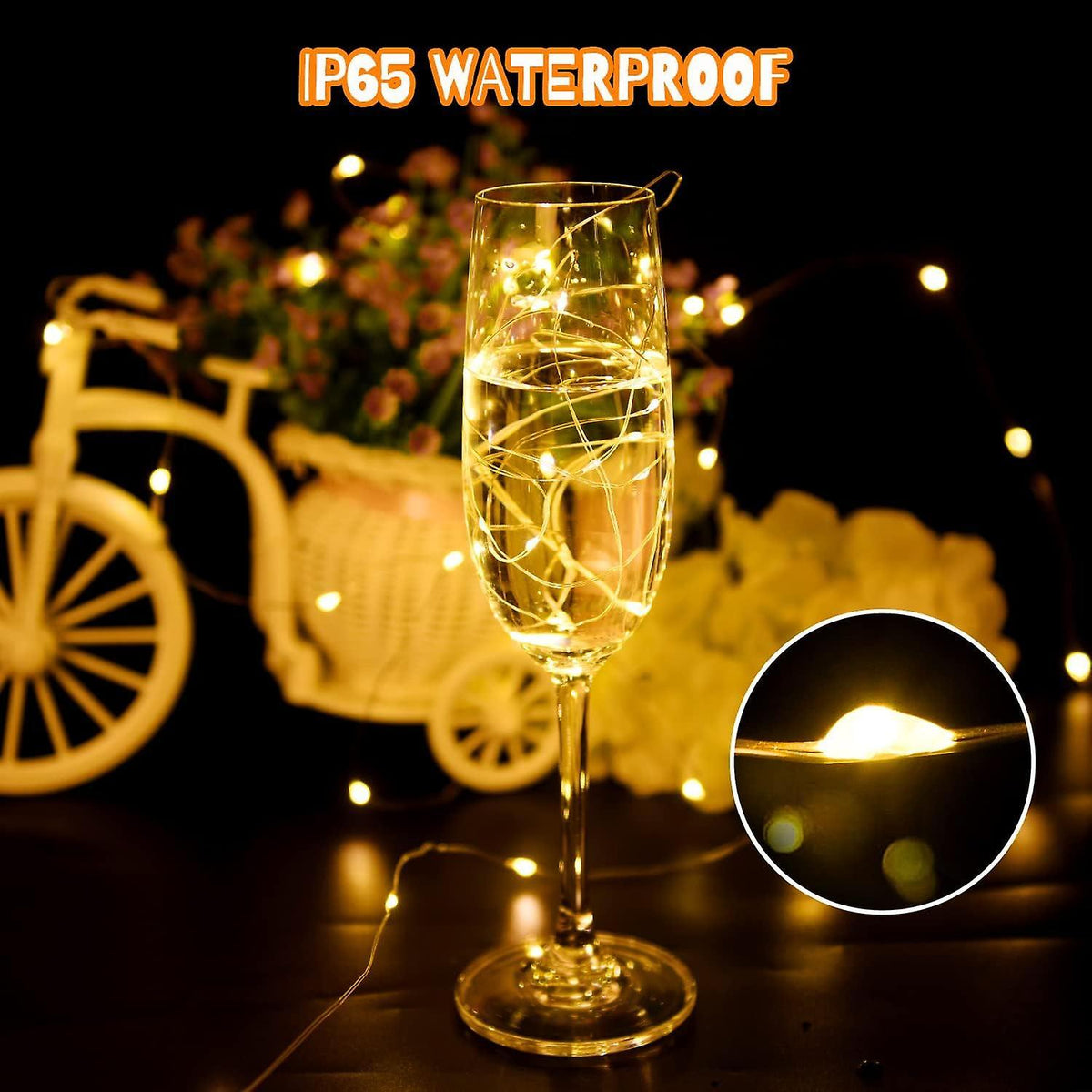 2M 20 LED String Lights, IP65 Waterproof, Halloween & Christmas Decor