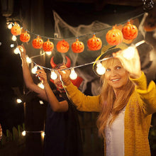 Halloween Pumpkin LED String Lights, 10 Bulbs, Room Decoration