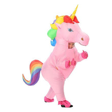 Rainbow Unicorn Cartoon Costumes Air Model Inflatable Costume Funny Dress Up Props Halloween Party Clothes Adult One Size