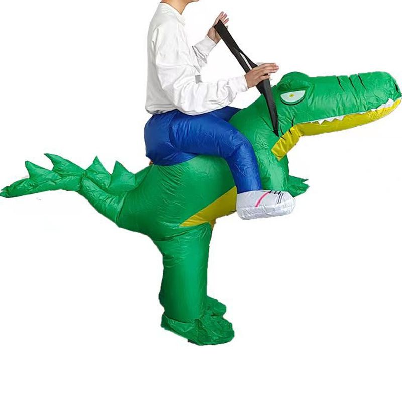 Ride On Crocodile Cartoon Costumes Air Model Inflatable Costume Funny Dress Up Props Halloween Party Clothes Adult One Size