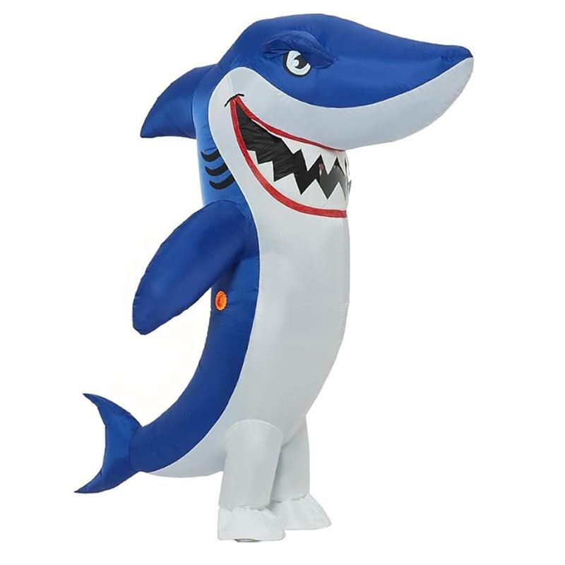 Evil Smile Shark Cartoon Costumes Air Model Inflatable Costume Funny Dress Up Props Halloween Party Clothes Adult One Size
