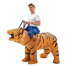 Ride On Tiger Cartoon Costumes Air Model Inflatable Costume Funny Dress Up Props Halloween Party Clothes Adult One Size