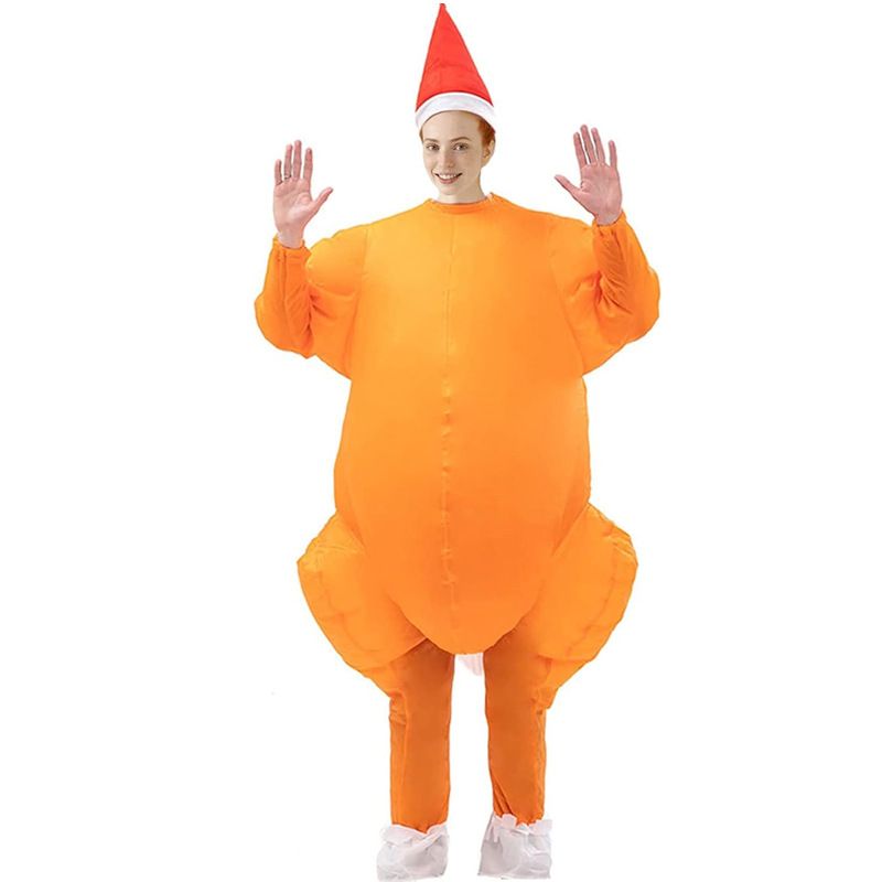 Thanksgiving Turkey Cartoon Costumes Air Model Inflatable Costume Funny Dress Up Props Halloween Party Clothes Adult One Size