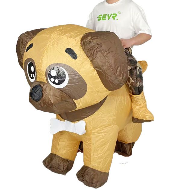 Happy Dog Cartoon Costumes Air Model Inflatable Costume Funny Dress Up Props Halloween Party Clothes Adult One Size