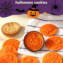 Halloween Magnetic Interchangeable Cookie Cutter Stamp, 8 Patterns 2-in-1 Cutting Embossing Baking Mold