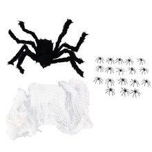 Decorative Spider Spook House Artificial Spider with Fake Cobweb for Party Halloween Festival Decoration