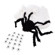 Decorative Spider Spook House Artificial Spider with Fake Cobweb for Party Halloween Festival Decoration