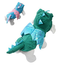 Dinosaur Pet Costume Polyester Dog Cat Halloween Dinosaur Transfiguration XS back length 19 bust 27