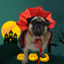 Pet Cape Halloween Cat Dog Adjustable Cloth Bat cape red Free size