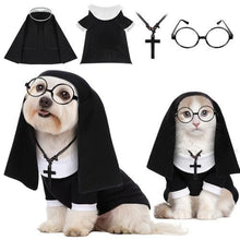 AMOOR Dog Cat Halloween Costume Nuns Set Nun costume set (4 pieces) L