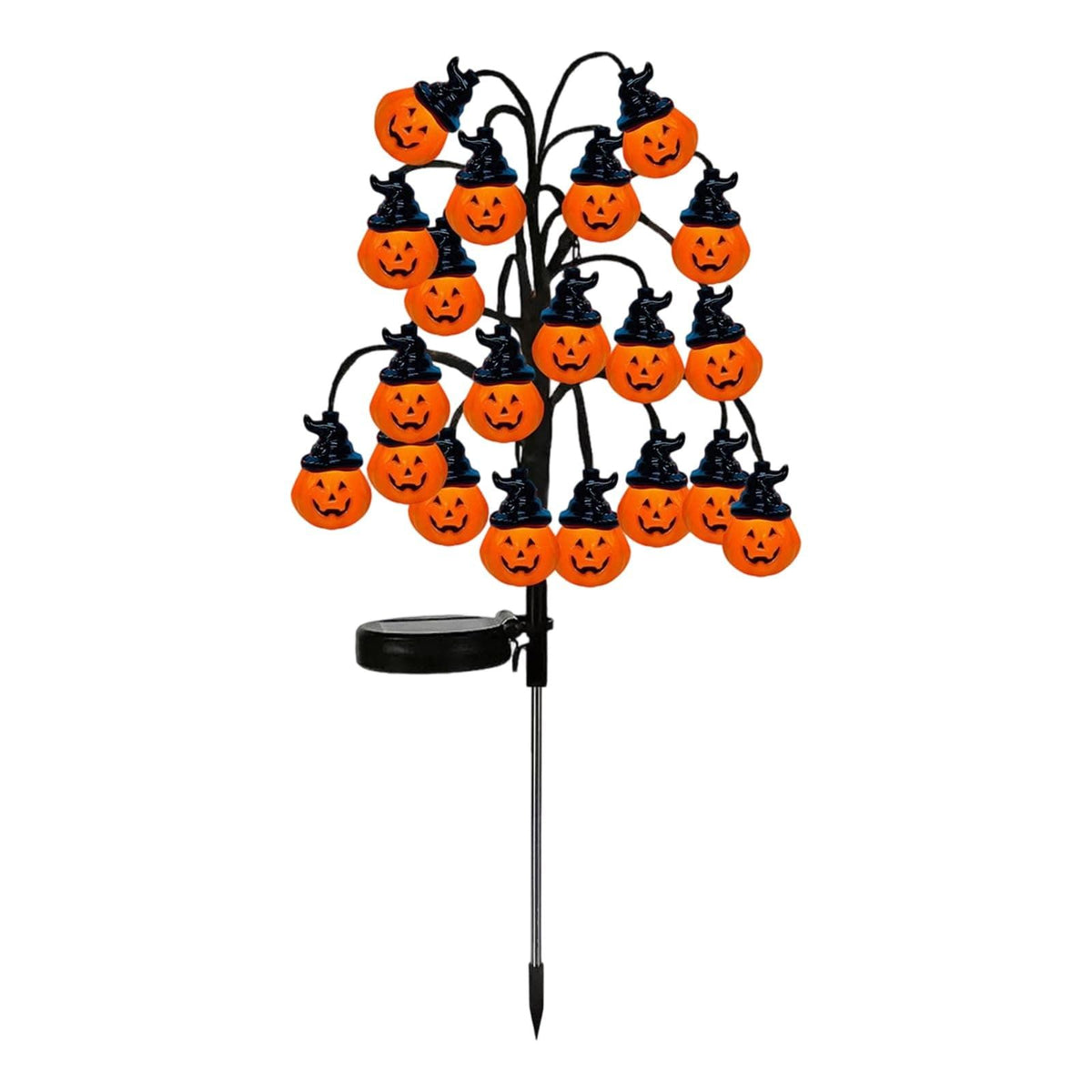 Bring Eerie Charm to Your Outdoor Space with Solar-Powered Halloween Stake Lights – Pumpkin, Skull, Spider & Pirate Motifs, 20 LED, Auto On/Off, Perfect for Garden Paths (Top Hat Pumpkin, 3PCS)