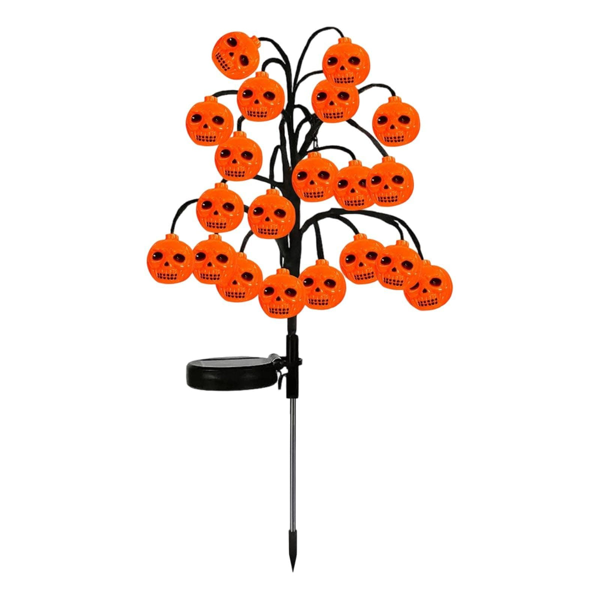 Bring Eerie Charm to Your Outdoor Space with Solar-Powered Halloween Stake Lights – Pumpkin, Skull, Spider & Pirate Motifs, 20 LED, Auto On/Off, Perfect for Garden Paths (Big-Eye Pumpkin, 1PCS)