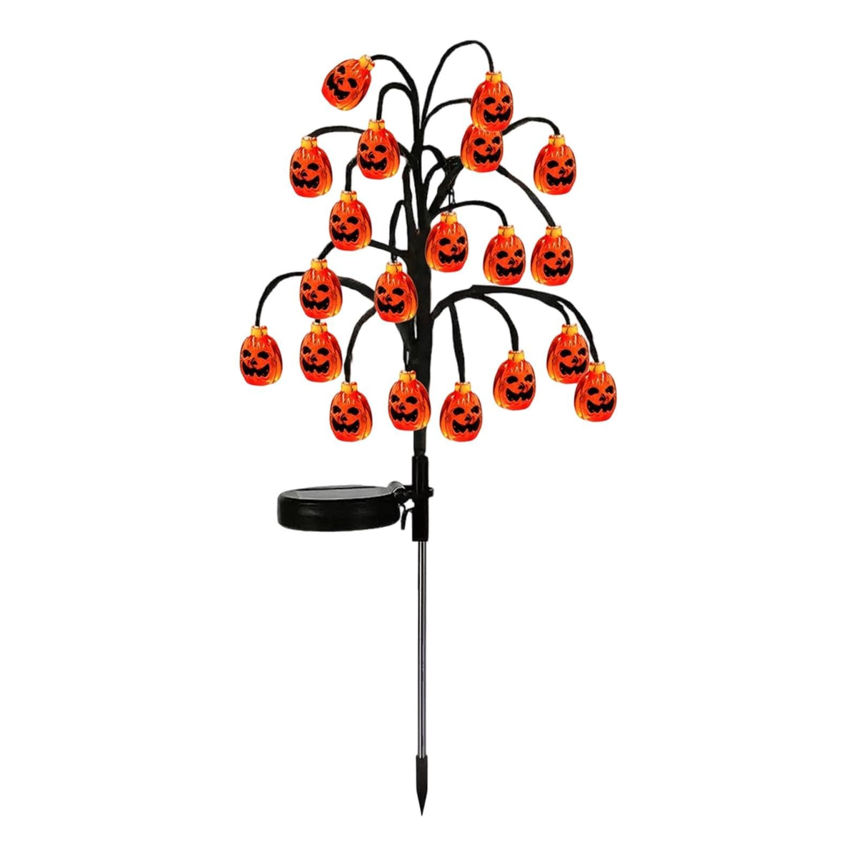 Bring Eerie Charm to Your Outdoor Space with Solar-Powered Halloween Stake Lights – Pumpkin, Skull, Spider & Pirate Motifs, 20 LED, Auto On/Off, Perfect for Garden Paths (Mini Injection Pumpkin, 1PCS)