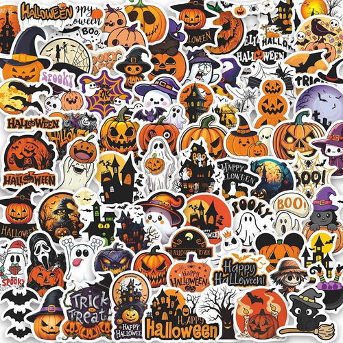 100PCS Non-Repeating Halloween Stickers, Vinyl Waterproof Holiday Stickers | Halloween Goodie Bag Stuffers, Kids and Youth Adult Party Favors Gifts Party Supplies Decorations
