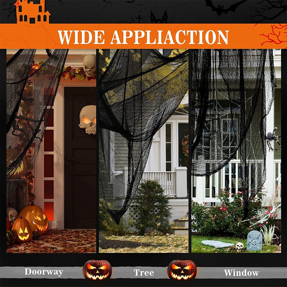 76cmx183cm Halloween Creepy Cloth - Halloween Decorations Clearance - Black Creepy Spooky Halloween Decorations Outdoor Indoor