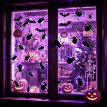 45-Pack 3D Glowing Spiders Halloween Decor for Walls, Mirrors, Windows & Spooky Spaces (purple)