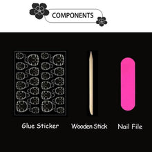 30pcsReusable Halloween Press-On Nails with Ghost Portrait Design for Spooky Themed Occasions (black)