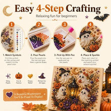 Spooky Cute Diamond Painting Kit for Halloween Home Decor DIY Wall Art for Beginners (Orange)