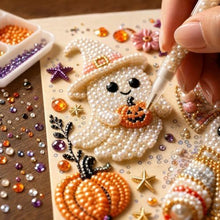 DIY Halloween Ghost Rhinestone Art Kit for Home, Walls, and Seasonal Decor (white)