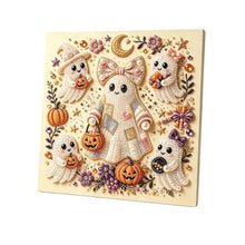 DIY Ghost Halloween Diamond Art Kit for Beginners, Adults & Kids, Fall Craft Decor (light pink)