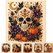 Spooky Cute Halloween 3D Diamond Painting Set for Home Decor & DIY Gifting (Purple, Orange, Black, Beige)