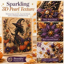 Spooky Cute Halloween 3D Diamond Painting Set for Home Decor & DIY Gifting (Purple, Orange, Black, Beige)