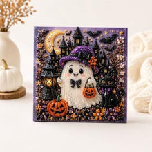 DIY Halloween Ghost Diamond Painting Kit for Wall Decor, Fun Craft for Beginners (purple)