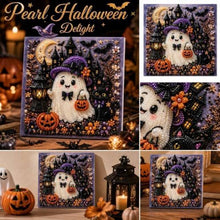 DIY Halloween Ghost Diamond Painting Kit for Wall Decor, Fun Craft for Beginners (purple)