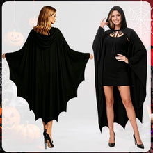 Spooky Bat Cloak for Halloween, Cosplay, Costume Parties and Themed Events (black)