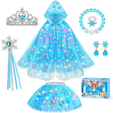 Girls' Princess Dress-Up Set for Halloween, Birthday Parties, and Daily Pretend Play (rainbow)