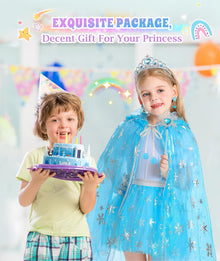 Girls' Princess Dress-Up Set for Halloween, Birthday Parties, and Daily Pretend Play (rainbow)