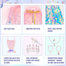 9PCSKids' Mermaid Princess Dress-Up Set for Pretend Play, Birthday Parties & Halloween (Pink)