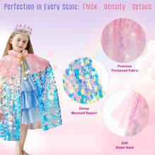 9PCSKids' Mermaid Princess Dress-Up Set for Pretend Play, Birthday Parties & Halloween (Pink)