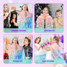 9PCSKids' Mermaid Princess Dress-Up Set for Pretend Play, Birthday Parties & Halloween (Pink)