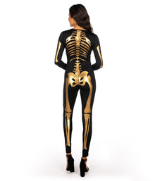 Stunning Skeleton Bodysuit for Halloween Costume Parties, Cosplay Events & Spooky Season Celebrations, M (Burnt Sienna)