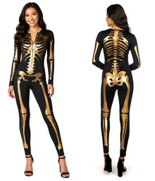 Stunning Skeleton Bodysuit for Halloween Costume Parties, Cosplay Events & Spooky Season Celebrations, XXXL (Burnt Sienna)