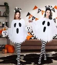 4pcsWomen's Ghost Costume Set for Halloween Trick-or-Treating & Themed Parties (white)